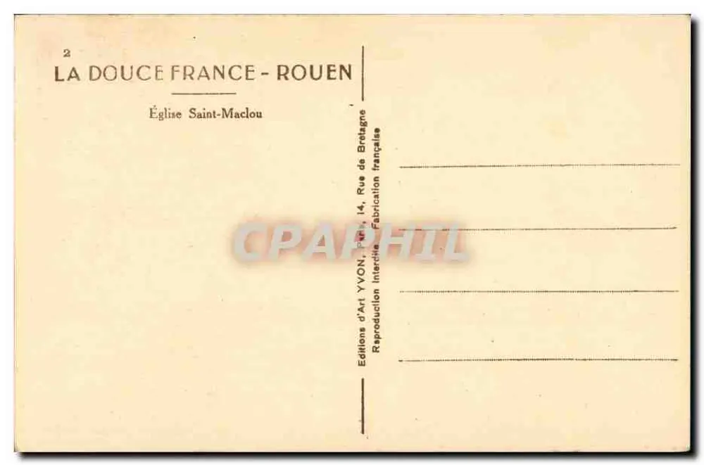 Kościół św. Maclou — Rouen — Wydawnictwo Art YVON - Rewers