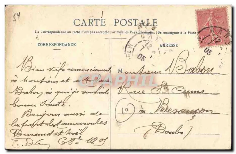Nancy — Igreja de São Pedro — Casa dos Magasins Réunis, editor, Nancy, n°28 - Verso