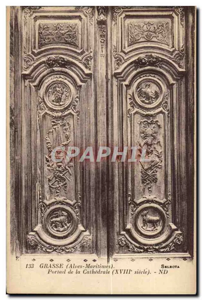 Grasse (Alpes-Maritimes) — Portal da Catedral (século XVIII) — Selecta - Frente