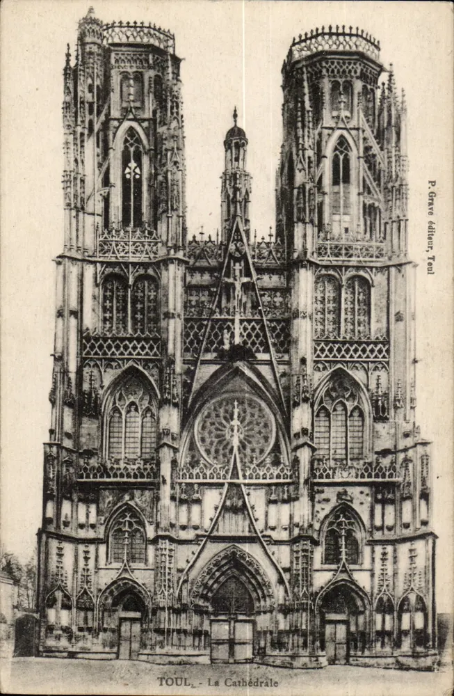 Toul - A Catedral — gravura — P. Grave editor Toul - Frente