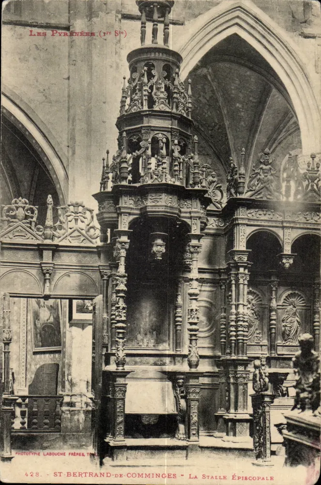 St-Bertrand-de-Comminges — A cadeira episcopal — Fototipia Labouche Frères, n°428 - Frente