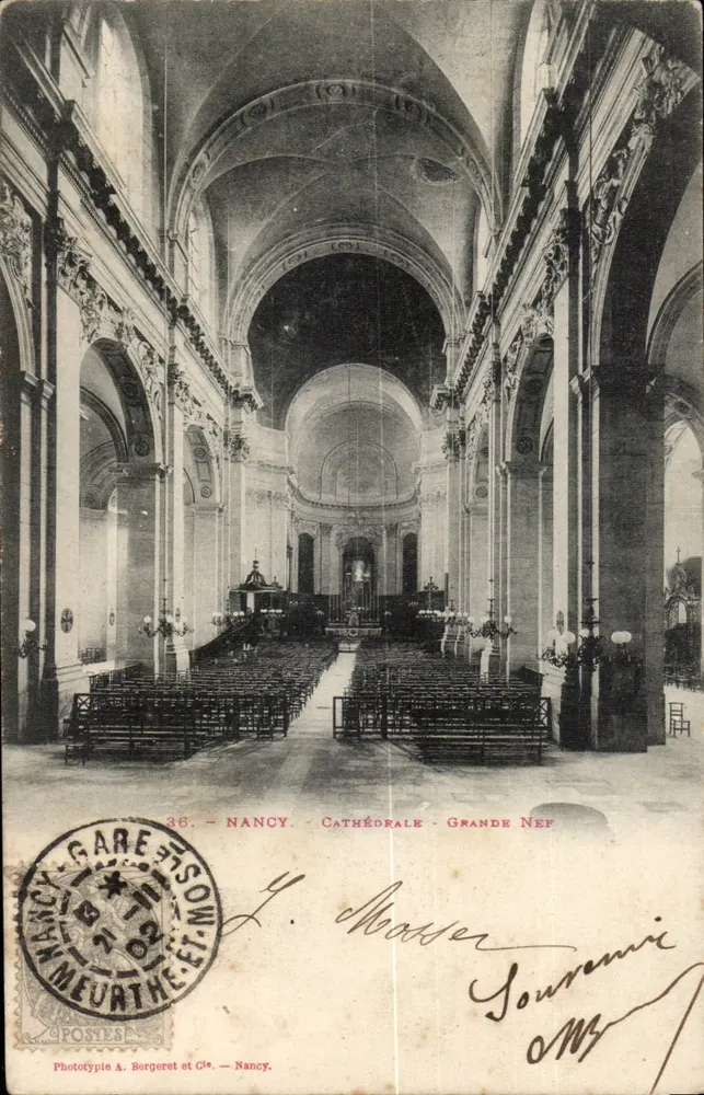 Nancy - Catedral - Grande Nef — Fototipo A. Bergeret et Cie, n°36 - Frente