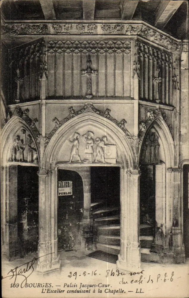 Bourges — Palais Jacques-Cœur. Die Treppe, die zur Kapelle führt — Verlag LL, Nr. 169 - Vorderseite