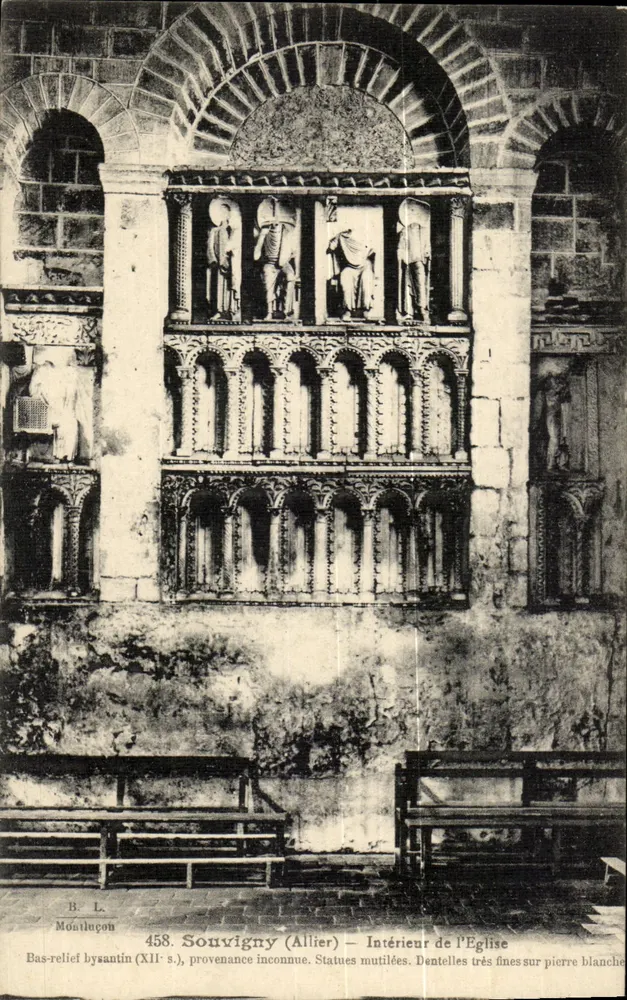 Souvigny (Allier) — Wnętrze kościoła — bas-relief bizantyński (XII w.) - Awers