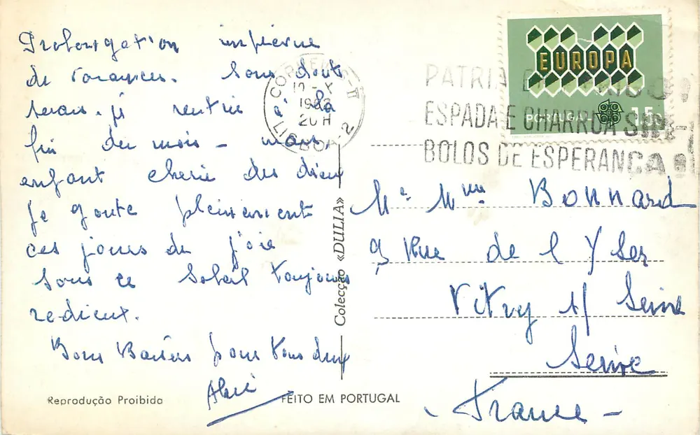 Lisbonne — Mosteiro dos Jerónimos — editor DULLIA, n° 49 - Verso