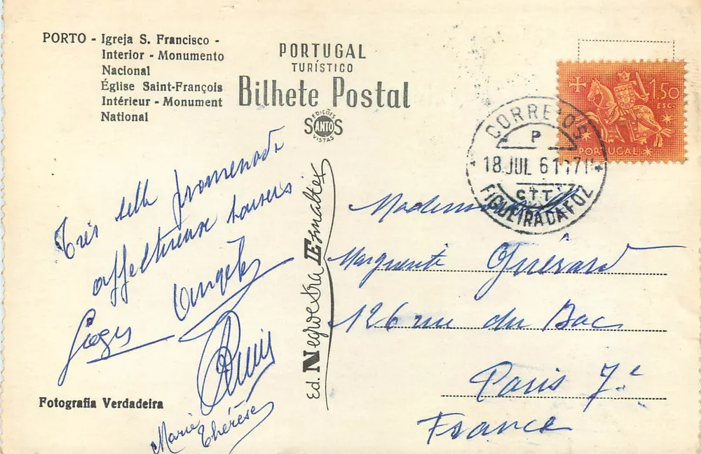 Porto — Kirche Saint-François — Innenansicht — Nationaldenkmal — Verlag Santo Vistas, Nr. 150 - Rückseite