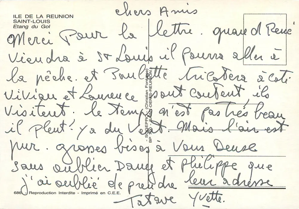 Saint-Louis — Étang du Gol — Ile de La Réunion - Verso