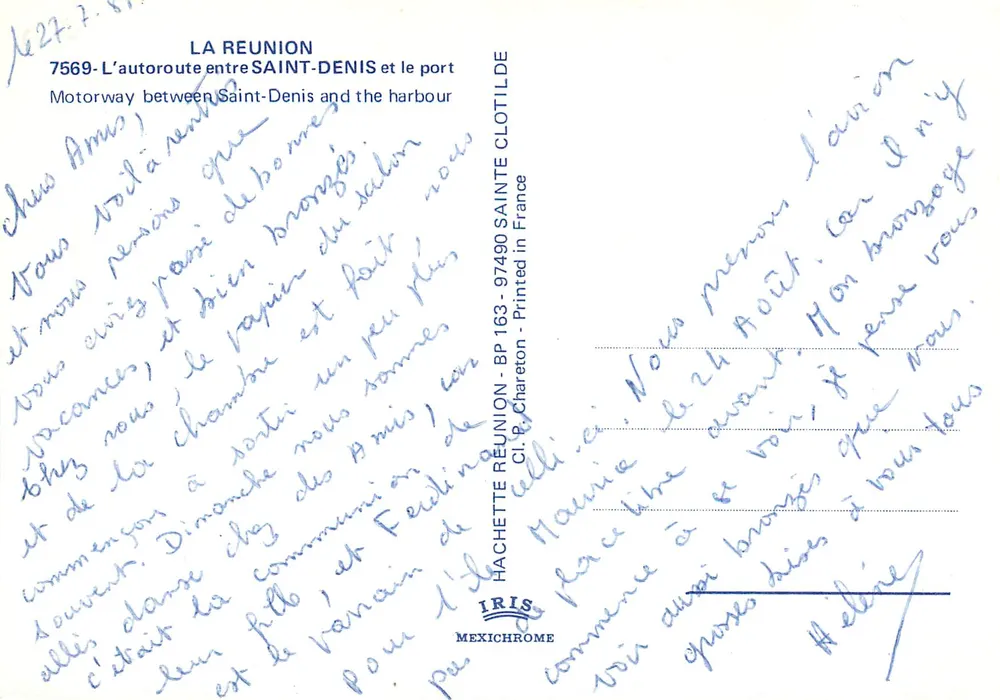 La Réunion — Küstenautobahn zwischen Saint-Denis und dem Hafen — Verlag IRIS - Rückseite
