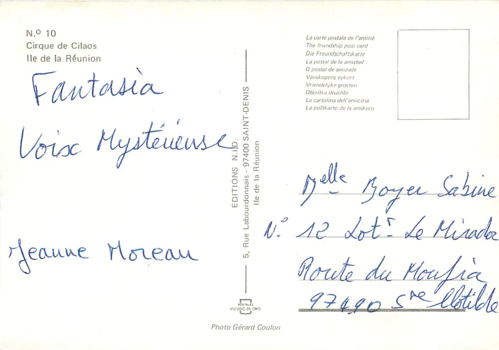 Cirque de Cilaos — Réunion — Wydawnictwo Labourdonnais - Rewers