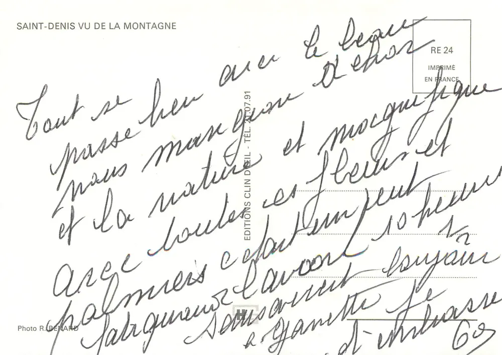 Saint-Denis vu de la montagne — Ile de la Réunion — Éditions Clin D'œil - Verso