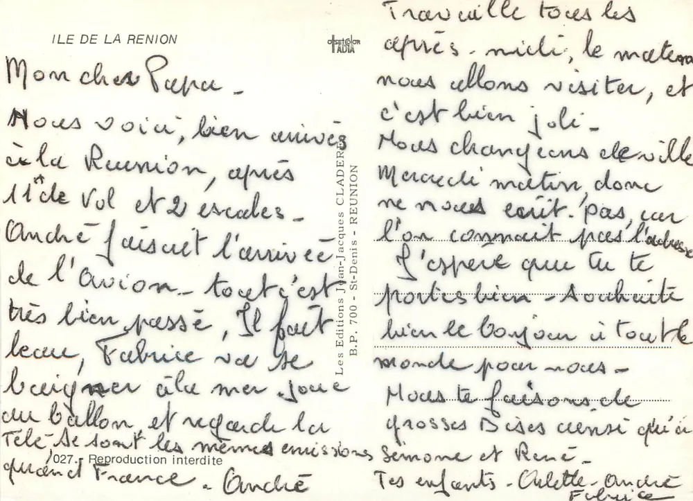 A Ilha de La Réunion — paisagens e ponte — Éditions Jean-Jacques Claderen - Verso