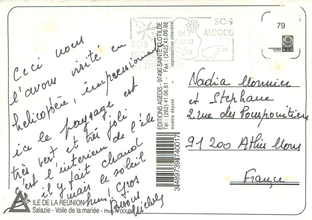 Cascade de Reunion — Ile Passion — Editions Agedis - Verso
