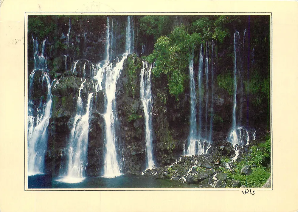 Wodospad — Wodospad A. Langevin — Fotografia C. Vaisse, Drukarnia Francja - Awers