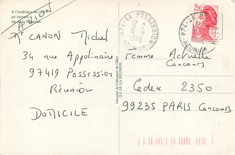 Ansicht eines Baches in La Possession — Réunion — Airport Buchhandlung Gillot - Rückseite