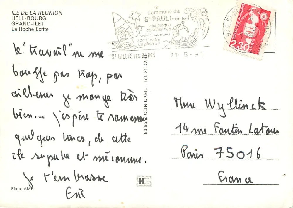 Ile de la Réunion — vue aérienne des montagnes et vallées — Editions AMB - Verso