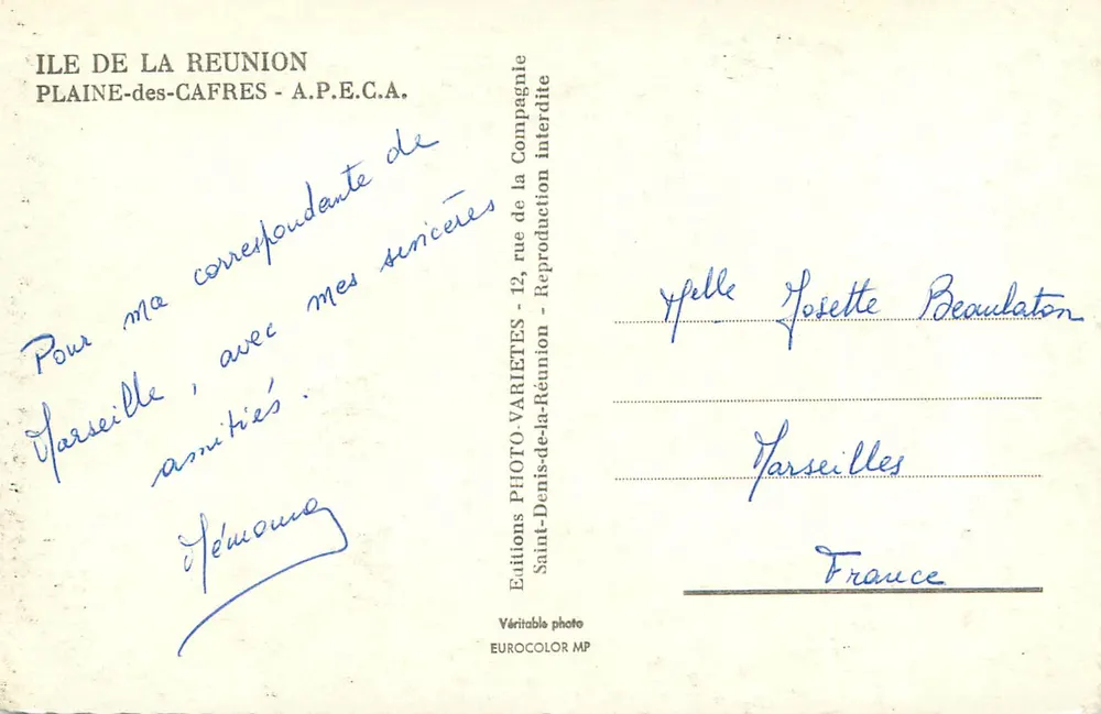 Maison de l'Enfance — Saint-Denis-de-la-Réunion — Éditions Photo-Variétés - Verso
