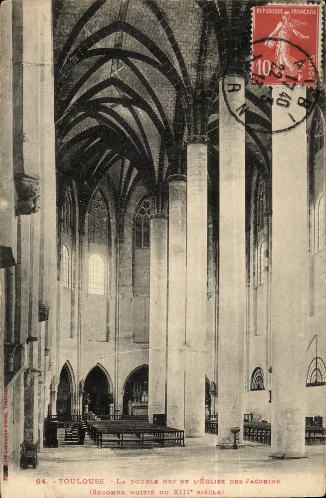 Toulouse - Die Doppelkrypta der Kirche der Jacobiner (zweiten Hälfte des 13. Jahrhunderts) — Philippe Laboude, Serie 64 - Vorderseite