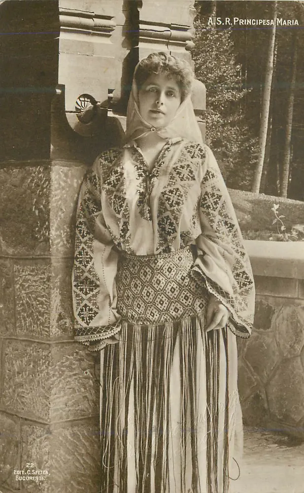 Princesza Maria — w tradycyjnym stroju rumuńskim — Wyd. C. Sfetea, Bukareszt - Awers