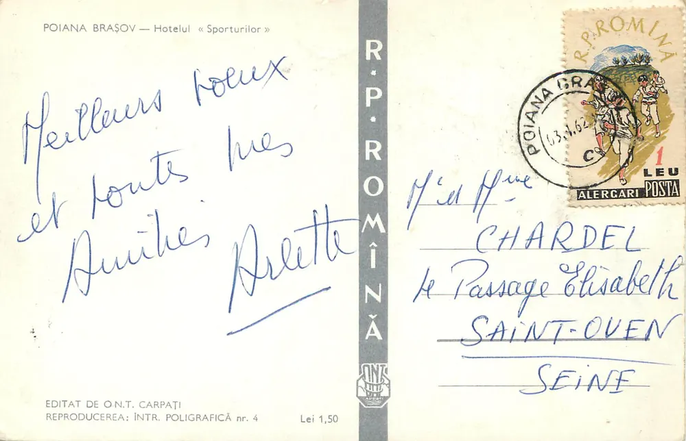Poiana Brașov — Hotelul « Sporturilor » — uitgegeven door O.N.T. Carpați, n°4 - Achterkant