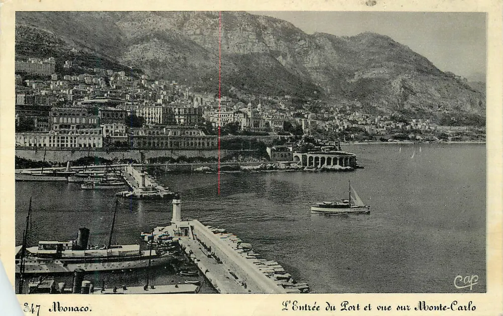 Monaco — Der Hafen-Eingang und Ansicht von Monte-Carlo — Cap - Vorderseite