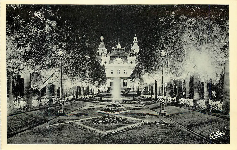 Monte-Carlo — A noite — O Casino — Gilletta - Frente