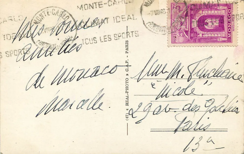 Monako — Pałac Książęcy — LL. n° 345 - Rewers