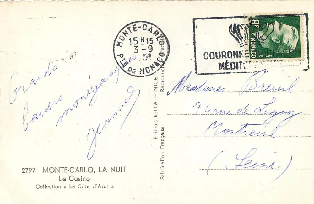 Il Casinò di Monte-Carlo — La Notte — Edizioni Rella, n°2797 - Verso
