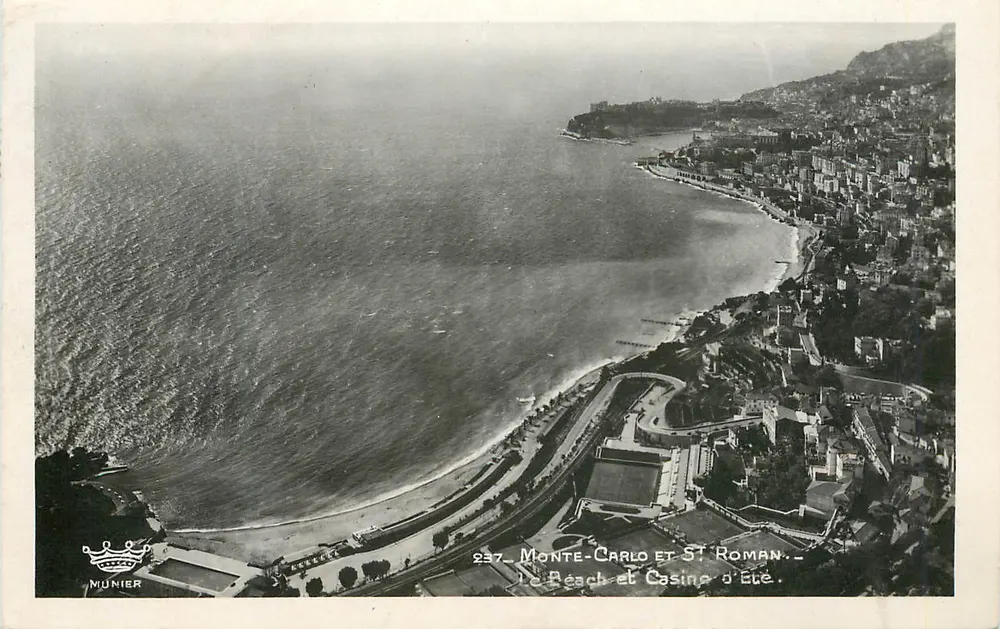 Monte-Carlo und St Roman — Le Beach und Casino d'Été — Éditions d'Art Munier, n°237 - Vorderseite
