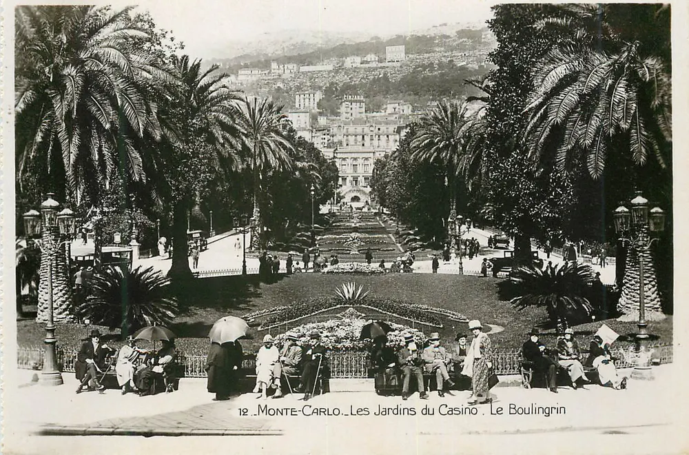 Monte-Carlo — Les Jardins du Casino. Le Boulingrin — Munter, Photog. Editeur d'Art, Nice - Recto