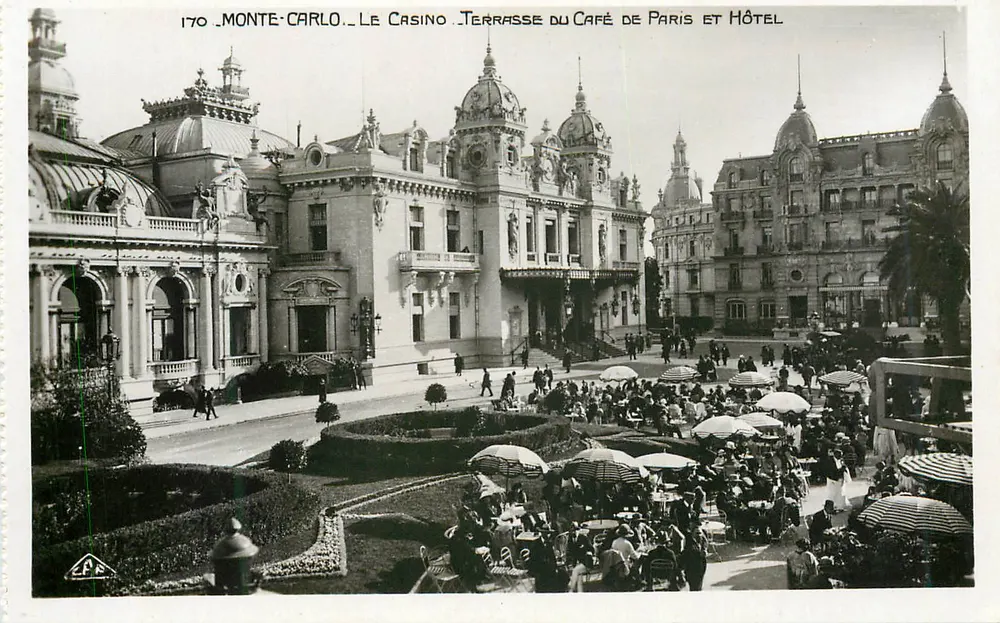 Monte-Carlo — Das Casino, Terrasse des Café de Paris und Hotel — Verlag E.P.F., Nr. 170 - Vorderseite