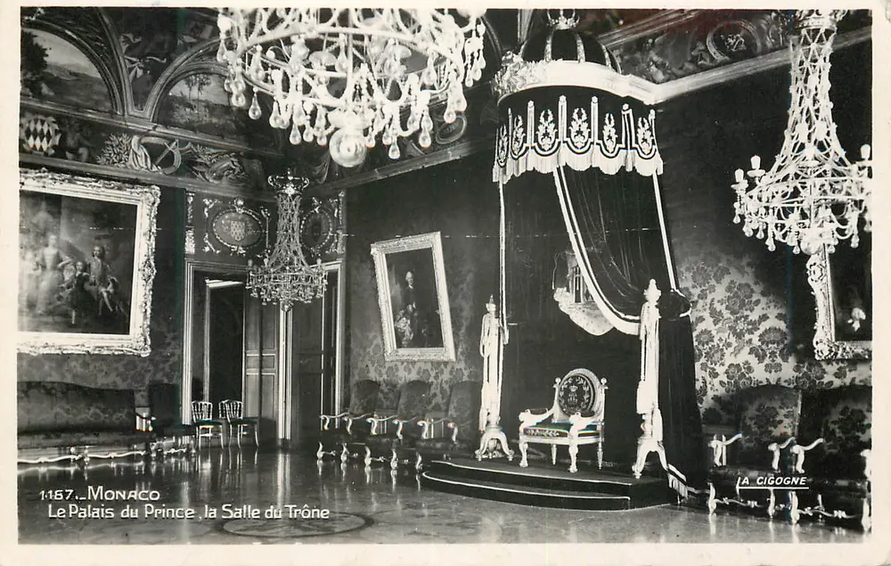 Mônaco - O Palácio do Príncipe, a Sala do Trono — Edição 'LA CIGOGNE' n°1157 - Frente