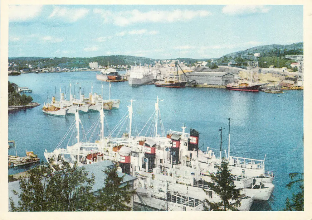 SandeFjord. Het haven — Port de Sandefjord — uitgever Mittet, serie-nummer 139/025 - 554 - Voorkant