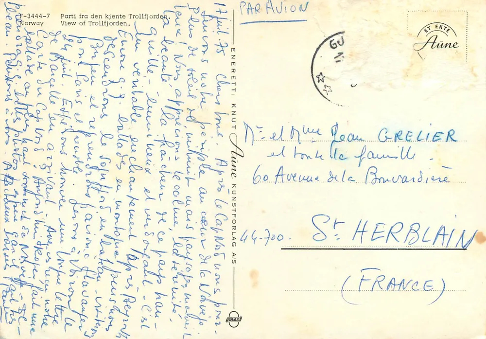 Trollfjorden — Norvège — Éditeur : Knut Kunstforlag AS - Verso