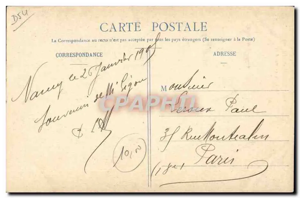 Nancy - Igreja de São Épvère — Estátua de Brébe — Fototipia A. Hébert & Cie, Nancy - Verso