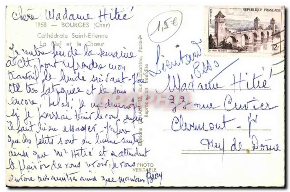 Cathédrale Saint-Étienne — Nef et Chœur — Éditions C.R. Paris - Verso