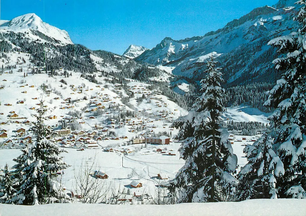 Vila nevada nos Diablerets — Os Diablerets, terra de lendas — J. Baudat, 1055 - Frente