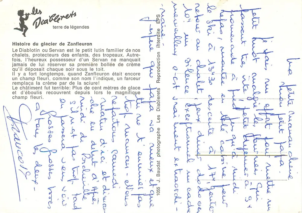Vila nevada nos Diablerets — Os Diablerets, terra de lendas — J. Baudat, 1055 - Verso