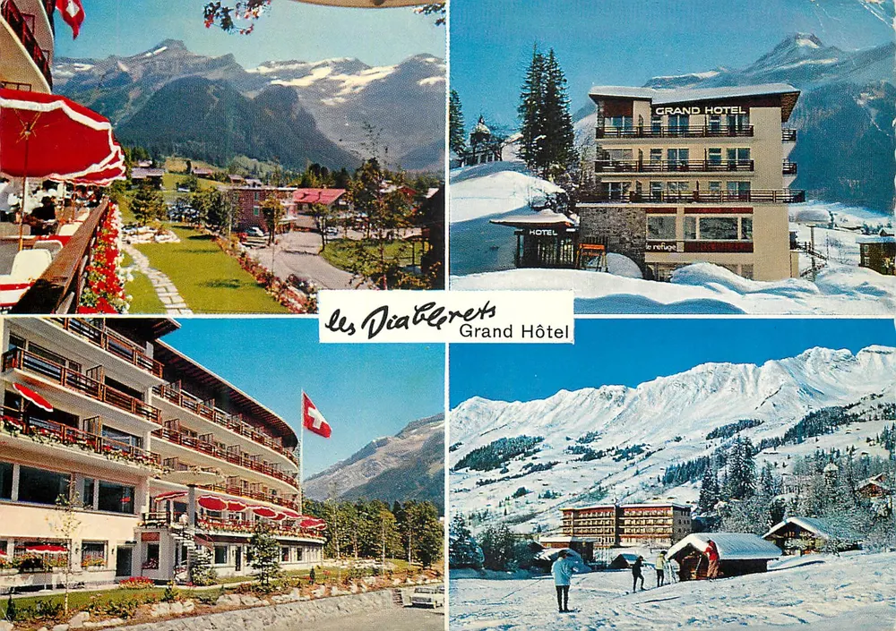Les Diablerets — Grand Hôtel — J. Baudat fotografia - Frente