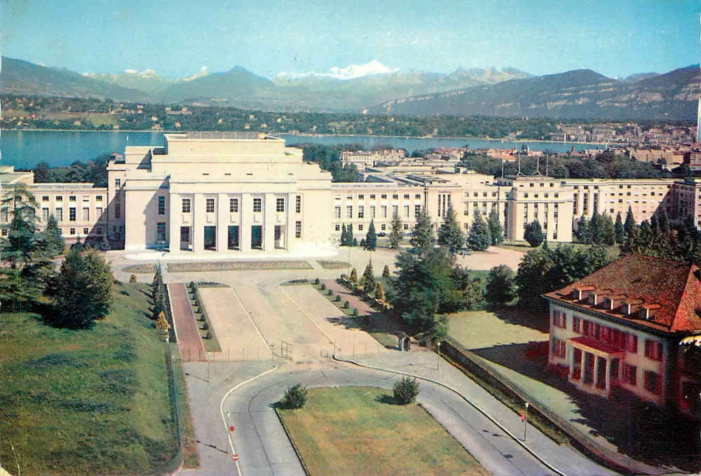 Genf — Das Palais der Vereinten Nationen und der Mont Blanc — Éditions Jaeger, n° 510 - Vorderseite