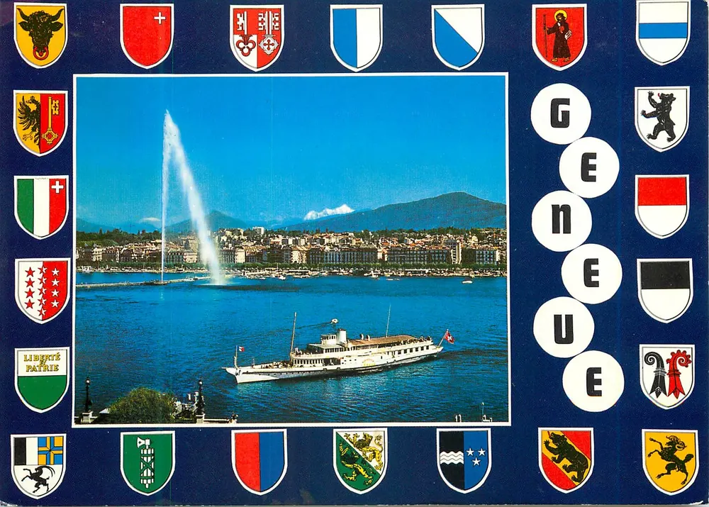 Gênova — Jato d'água e barco — Éditions Coloris, n° 5527 - Frente