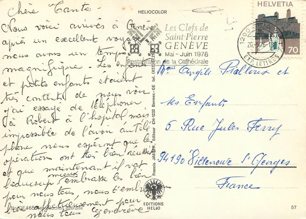 Genebra — Lembrete de GENEVA — As Chaves de São Pedro - Verso