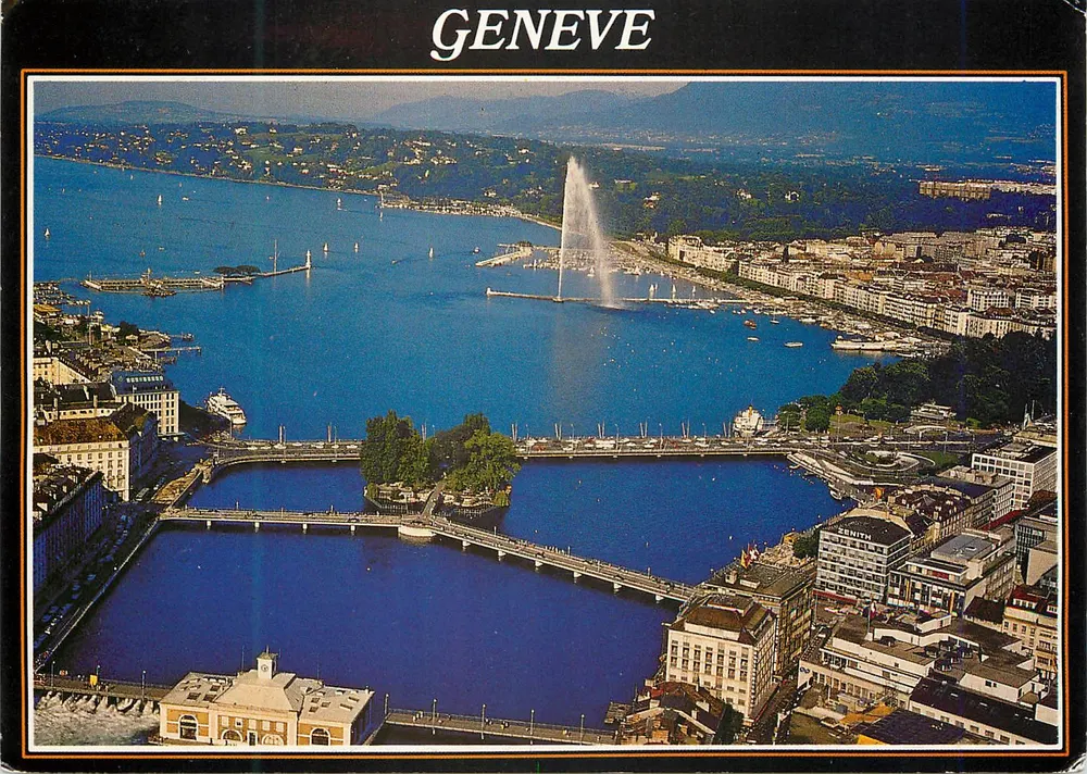 Genebra — Vista aérea da Baía — Editor Jaeger, n° GN 4474 - Frente