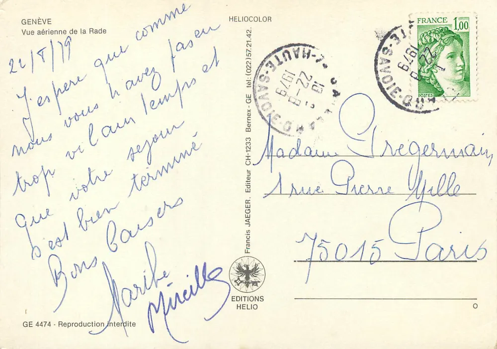Genève — Aanzicht van de Rade — Francis Jaeger, Uitgever, CH-1233 Bernex - Achterkant