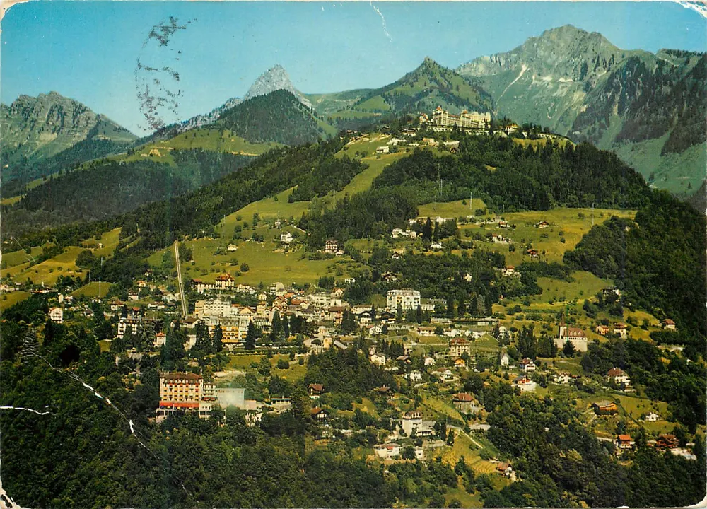 Glion, Caux e Rochers-de-Naye — Panorama — Edition Photoglob SA, Zurique/Vevey - Frente