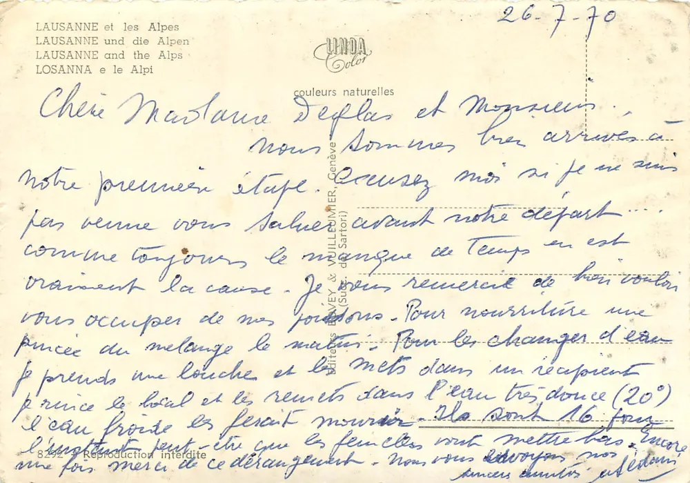 Lausana e as Alpes — Editora Lindo Color, n°8292 - Verso