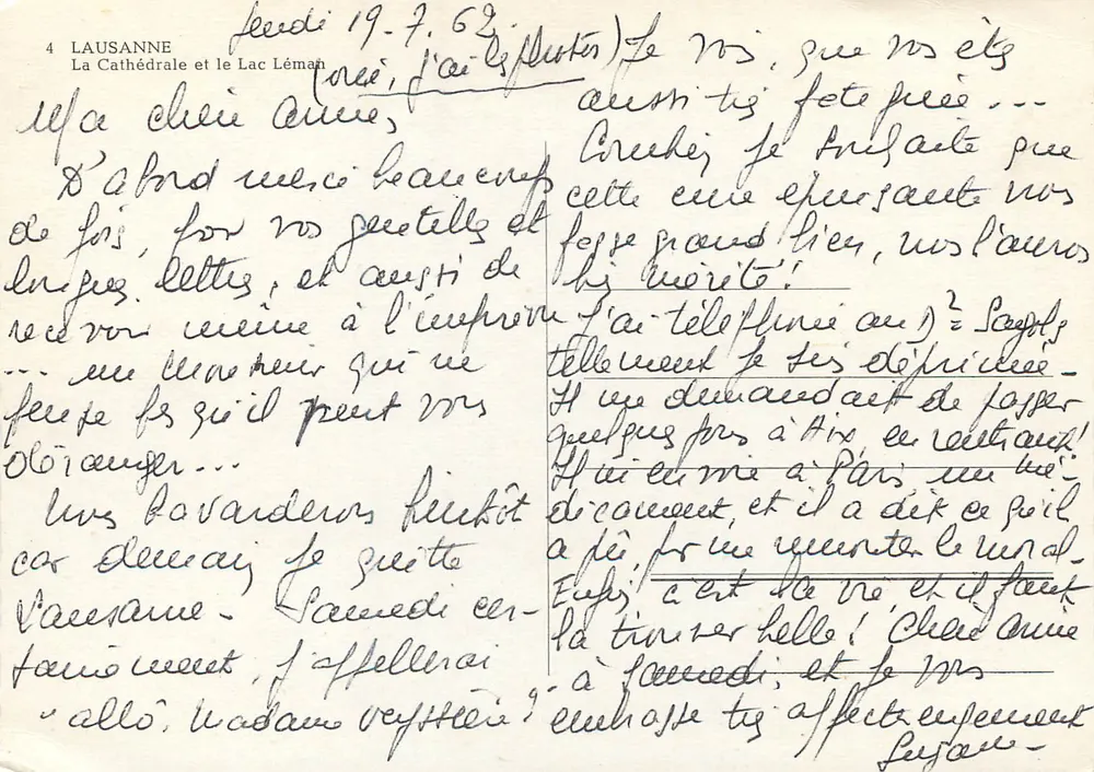 Lausanne — A Catedral e o Lago Léman — editor desconhecido, n°4 - Verso