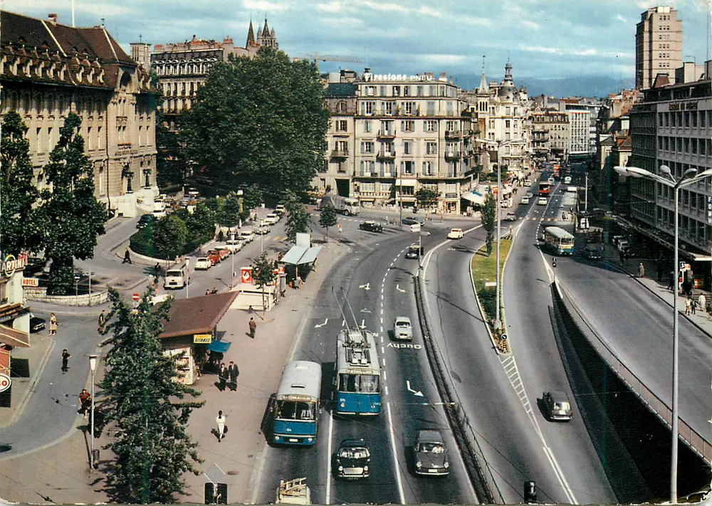 Lausanne — Place Chauderon und Rue des Terreaux — Éditions Aeger Genève - Vorderseite