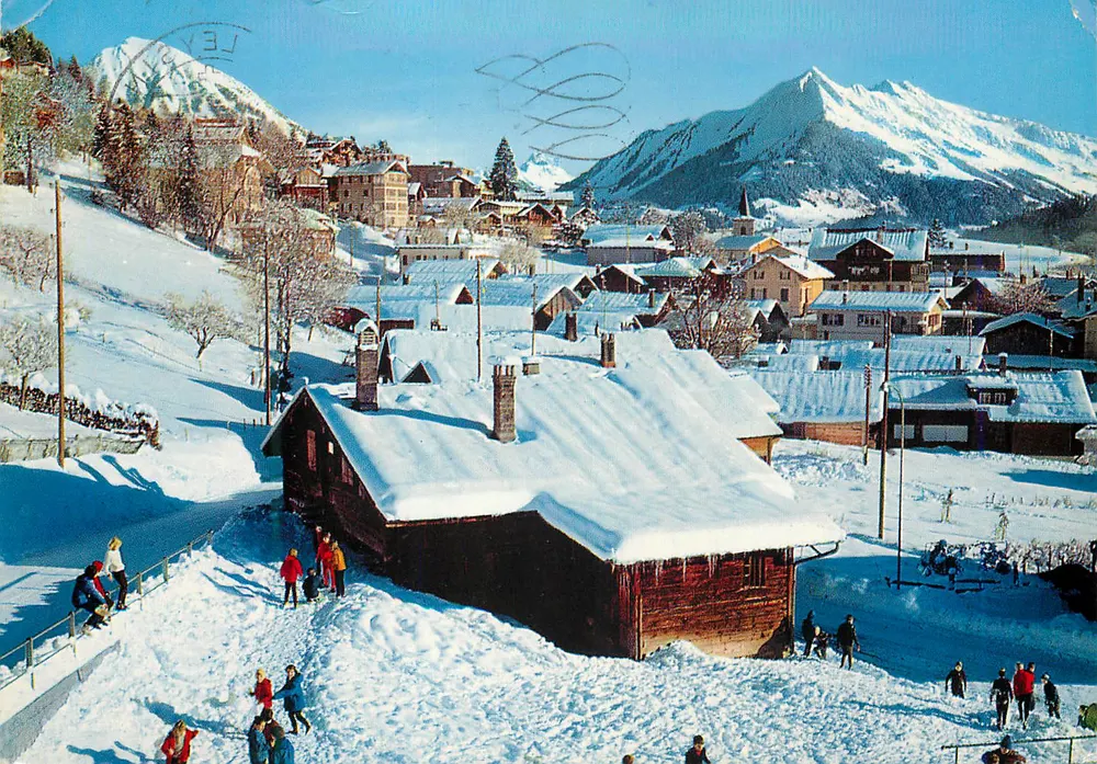 Dorf Leysin, der Pic Chaussy und der Mont d'Or — Foto und Ausgabe Nr. 22 — Trümmen, Leysin - Vorderseite