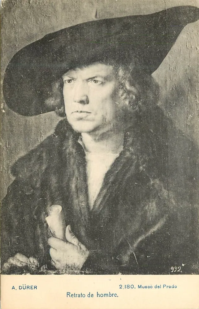 Albrecht Dürer — Retrato de homem — FOT. LACOSTE-MADRID, n° 992 - Frente