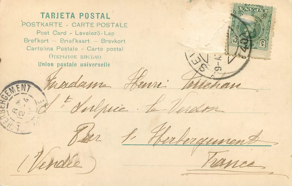 Fachada do Alcázar — Séville — editor Dresden & Co., n° 28388 - Verso